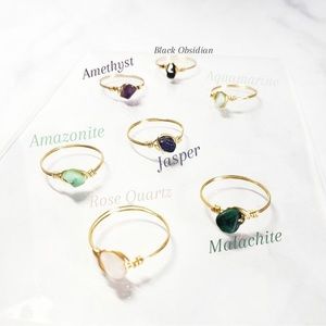Natural crystal rings